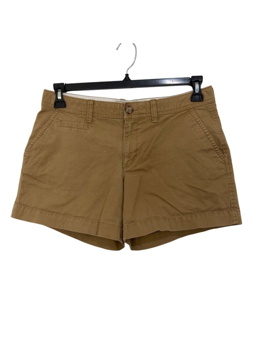 Old Navy Womens 5" Khaki Cotton Blend Shorts Size 6 Casual Style Beige Color